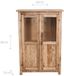BISCOTTINI Kleine Vitrinekast NINA - Boekenkasten Massief lindehout - Natuurlijke Afwerking - 68x25x98 cm