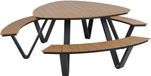 And Outdoormatch Picknickset - Driehoek - Aluminium - Polywood Teak - 224,5x212x74 cm