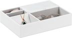 Merkloos / Sans marque Relaxdays Sieraden organizer - 5 vakken - juwelendoos - 5 x 25,5 x 18,5 cm - voor lade - wit