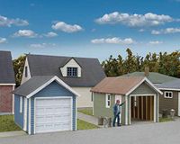 Walthers Cornerstone 933-3796 enkele auto garages (2) kit