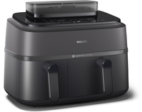 Philips 5000 Series Dual Basket Airfryer - NA550/00 - Stoomfunctie - Dubbele Mand - 9L - Tot 6 Personen