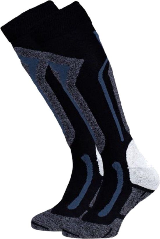 Falcon Coolly B Wintersportsokken - Maat 39-42 - Unisex - Zwart/Grijs