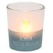 Dekohelden24 Windlicht glas transparante banderole, incl. 1 theelichtje, H/Ø: 6,5 x 6 cm, motief: mooi, dat er je bent, windlicht