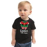 Bellatio Decorations kerst peuter t-shirt - Kerst elfje - zwart - Santa little helper 86