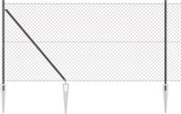 vidaXL Gaashek met grondpennen - 10 x 1,4 m - PVC-Coated Staal - Grijs