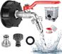 Robinet de vidange sans marque pour réservoir d'eau de pluie - Réservoir d'eau de 1000 L - Robinet à boisseau sphérique en alliage avec raccord 1/2 pouce - Adaptateur IBC pour robinet d'eau S60 x 6