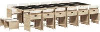 vidaXL 17-delige Tuinset met kussens Poly rattan Beige