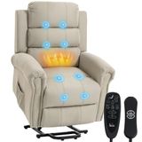 HOMCOM TV-Fauteuil Elektrisch Relaxfauteuil met Opstahulp Beige