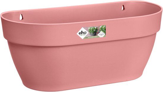 Elho Vibia Campana Wall Basket 35 - Wand Bloempot voor Buiten - 100% Gerecycled Plastic - Ø 35.0 x H 14.8 cm - Poederroze