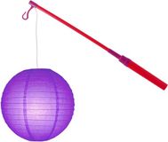 Merkloos Lampionstokje 40 cm - met lampion - paars - D25 cm