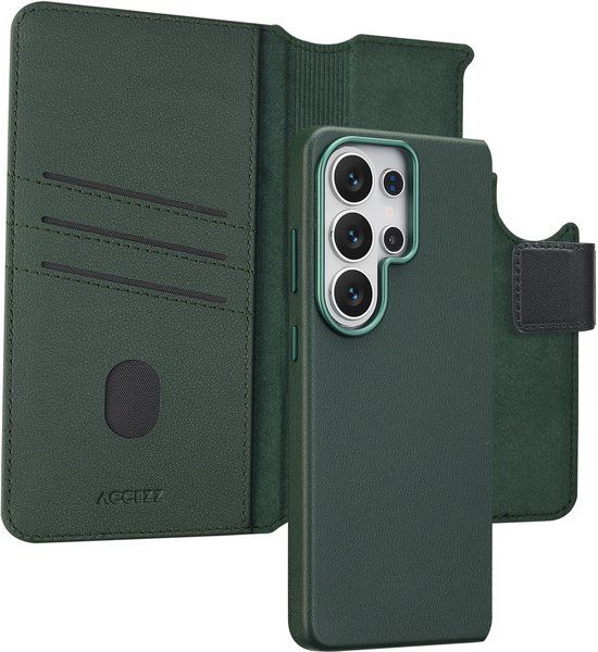 Accezz Leather Bookcase 2-in-1 met MagSafe voor de Samsung Galaxy S26 Ultra - Cedar Green