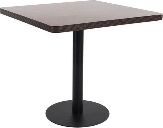 vidaXL Bistrotafel 80x80 cm MDF Donkerbruin