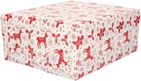 Bellatio Decorations Luxe Kerst inpakpapier - cadeaupapier - 5x rollen - wit/rood - Kerst Classics - 250 x 70 cm