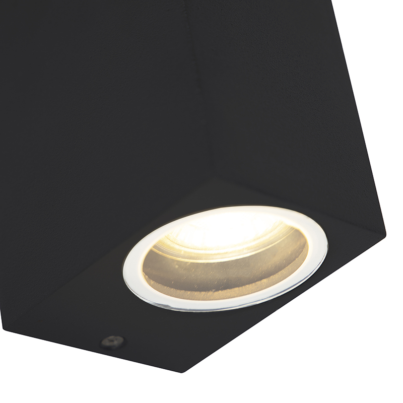 QAZQA Moderne vierkante wandlamp zwart - Baleno II