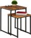 Merkloos Relaxdays bijzettafel set van 2, stapelbaar, mimiset, salontafel 2 groottes, vierkant, metaal, woonkamer, bruin/zwart
