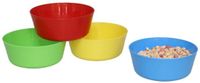Gerimport bol à salade/snack pour pique-nique/camping - 4x pièces - multi - plastique - réutilisable