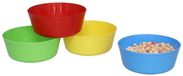 Gerimport bol à salade/snack pour pique-nique/camping - 4x pièces - multi - plastique - réutilisable