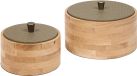 Atmosphera Bonie Boîtes de rangement - Lot de 2 pièces - Vert