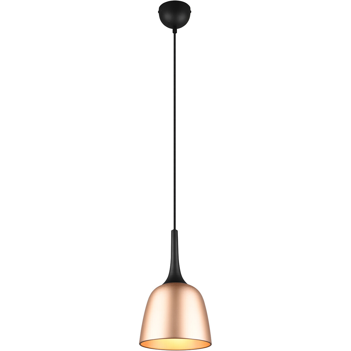 BES LED LED Hanglamp - Hangverlichting - Trion Christa - E27 Fitting - Rond - Mat Goud - Aluminium - Ã˜200mm