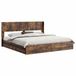 vidaXL Bedframe met opbergruimte en hoofdbord Gerookt eiken