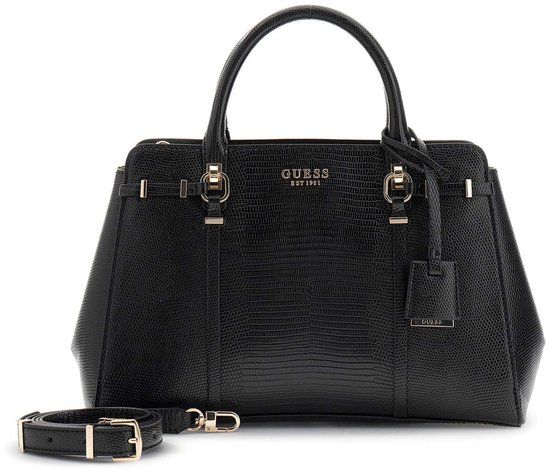GUESS Leona Multi Compartment Satchel Handtas Zwart