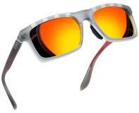 Große, rechteckige Sonnenbrille mit UV-Schutz und polarisierten Gläsern