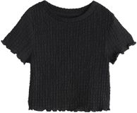 Next - Meisjes - T-shirt met textuur - Zwart