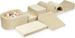 Viking Choice Ensemble de jeu en mousse beige - piscine à balles et 100 balles roses beiges - 7 pièces