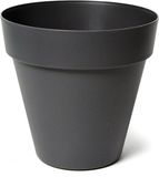 Mega Collections Plantenpot - kunststof - zwart - binnen/buiten - D26xH22 cm