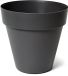 Mega Collections Plantenpot - kunststof - zwart - binnen/buiten - D26xH22 cm