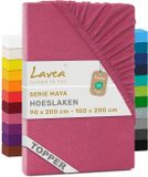 Lavea® Hoeslaken voor Topper/Topmatras 90x200 cm Koraal