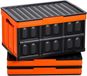 Latios Boîtes et caisses de rangement pliables - Lot de 3 - 45 L - Empilable - Avec couvercle - Plastique - Orange/Noir