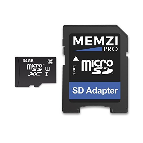 MEMZI PRO 64GB klasse 10 90MB/s Micro SDXC geheugenkaart met SD-adapter voor Samsung Galaxy Tab A of E-serie Tablet PC's