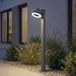 Lindby Soran borne LED, métal, 100 cm hauteur, noir, IP44
