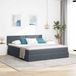 Maison Exclusive Lit de luxe avec tête de lit et espace de rangement, couleur gris foncé, dimensions 160 x 200 cm, revêtement en velours