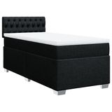 VidaXL Boxspringbed met matras, stof, zwart, 90x190 cm