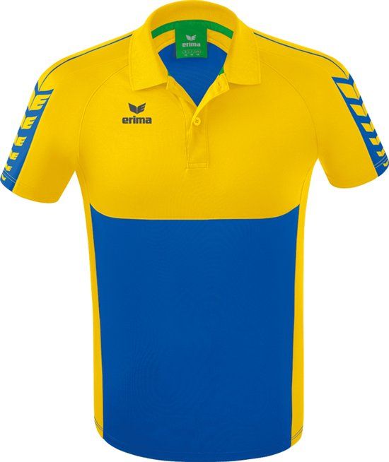 ERIMA Six Wings Polo - New Royal-Geel - Maat S - Heren