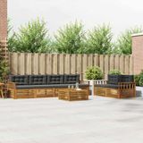 vidaXL - Bank loungeset - 6 zitplekken - Natuurlijk en antraciet