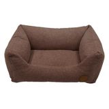 JACK AND VANILLA Timeless Hampton bank voor honden en katten, optimaal comfort, met schuimkussens met hoge dichtheid, elegant design, bruin, 80 x 60 x 25 cm