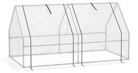 Serre Tunnel de jardin PE renforcé Cadre en acier 180x90x90 cm Blanc