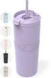 ONYX Gourde avec Paille 700ML - Pastel Violet