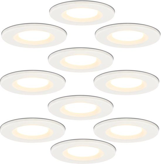 HOFTRONIC - 10x Venezia LED Inbouwspots - 2700K Warm Wit - IP65 - 6W - 650lm - Wit