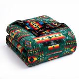 Sacred Thread Fleece deken, zuidwestelijke Azteekse koningin deken, Indiaanse deken voor bank, bank en bed, omkeerbare winterdeken (flanel/flanel 79 x 95)