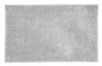 WENKO Badmat chenille, wasbaar, anti-slip mat voor een veilige stand in de badkamer, zachte hoogpolige badmat van 100% polyester, sneldrogend en hygiënisch, 50 x 80 cm, lichtgrijs
