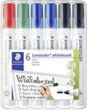 STAEDTLER Whiteboardmarker Lumocolor 6St Box 351 WP6 X Whiteboardmarkerset Rood, Blauw, Groen, Zwart 6 stuk(s)