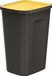 Poubelle, noir, 50 litres, pour tri des déchets, avec couvercle jaune, système modulaire