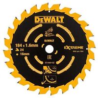 DeWALT DeWalt DT1669 Extreme Cirkelzaagblad - 184 X 16 X 24T - Hout