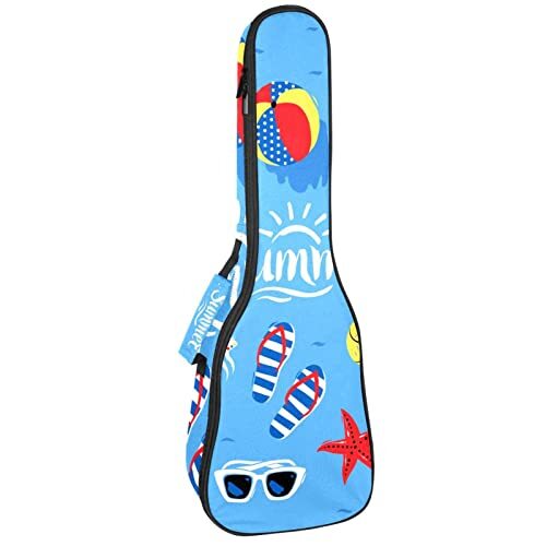 Mersov Tenor Ukulele Gigbag Waterdichte Ukelele Case Gewatteerde Rugzak, Geweldig voor Sopraan Concert (21/23/24") Zomer Blauw