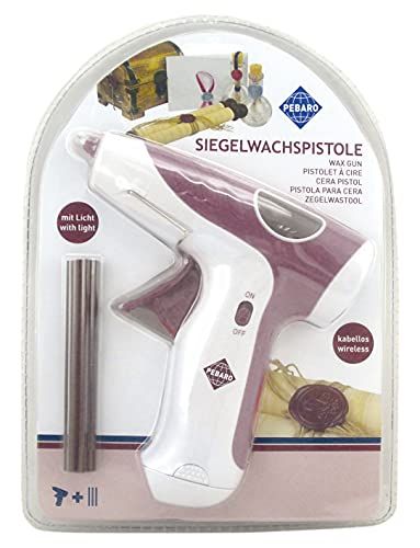 Pebaro Draadloos afdichtwaspistool met afdichtingssticks voor het maken van waszegels, 26 x 18,5 x 5 cm