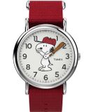Timex Peanuts Snoopy Weekender TW2R41400 Horloge - Nylon - Rood - Ø 38 mm